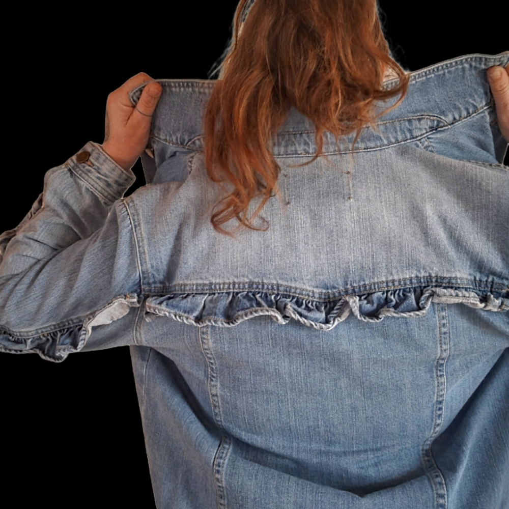 DENIM ruffle jacket - Picture 2 of 8